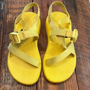 Bright yellow Chaco sandals